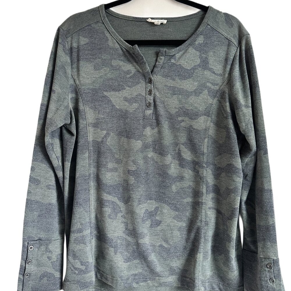 Jane & Delancy Long Sleeve Camo Shirt Sz L